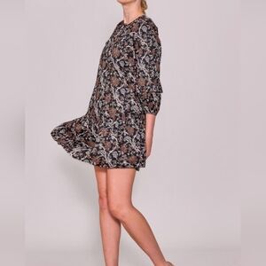 #129 - MELLODAY Print Poplin Babydoll Dress NWT Size Medium